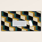 Cuboid Mid Century Abstract Shapes Pattern I Desk Mat Gallery Image 1