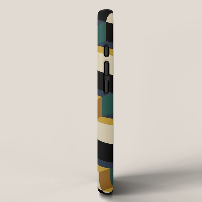 Cuboid Mid Century Abstract Shapes Pattern I iPhone Case Gallery Image 2