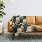 Cuboid Mid Century Abstract Shapes Pattern I Throw Blanket Gallery Image 1