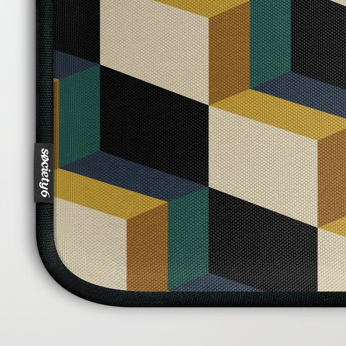 Cuboid Mid Century Abstract Shapes Pattern I Laptop Sleeve Gallery Image 3
