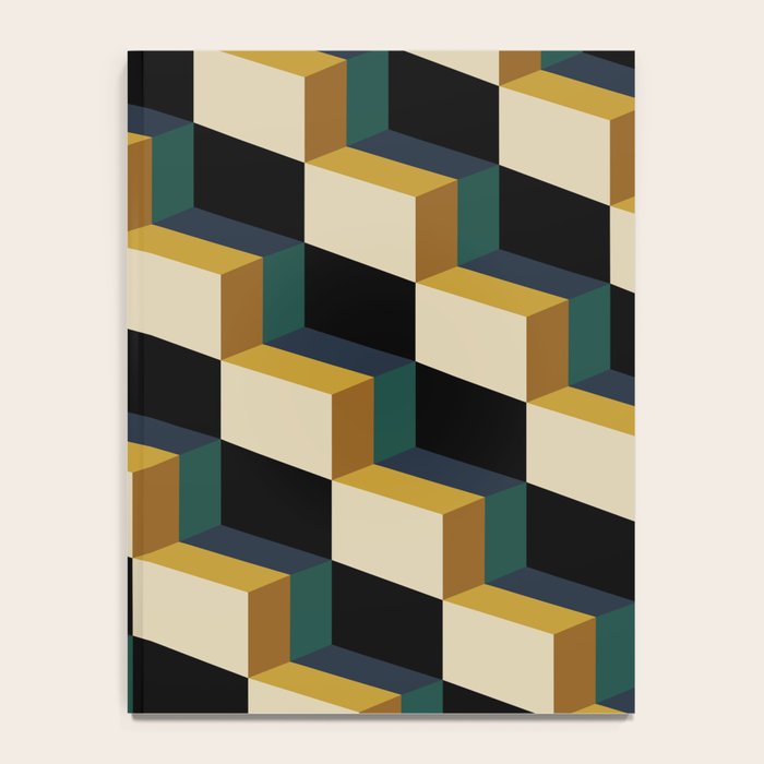 Cuboid Mid Century Abstract Shapes Pattern I Notebook Gallery Image 4