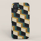 Cuboid Mid Century Abstract Shapes Pattern I iPhone Case Gallery Image 1
