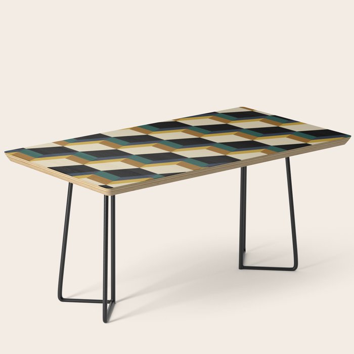 Cuboid Mid Century Abstract Shapes Pattern I Coffee Table Gallery Image 1