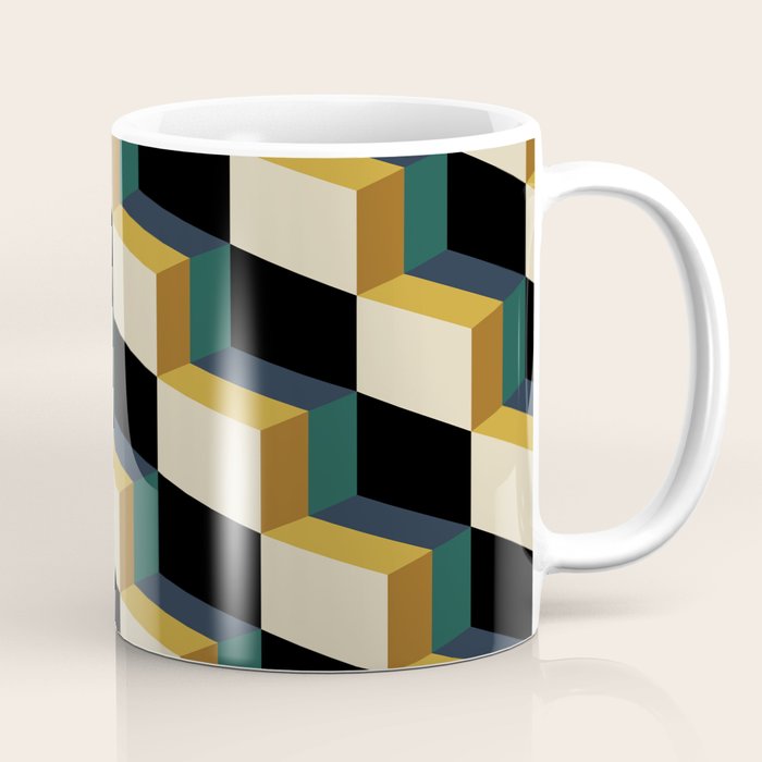 Cuboid Mid Century Abstract Shapes Pattern I Coffee Mug Gallery Image 1