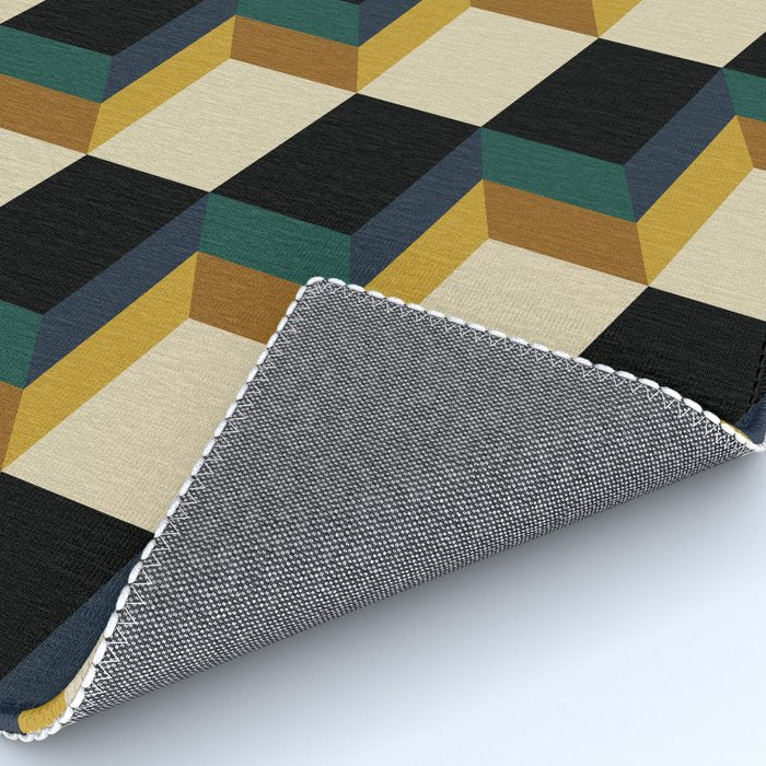 Cuboid Mid Century Abstract Shapes Pattern I Rug Gallery Image 4