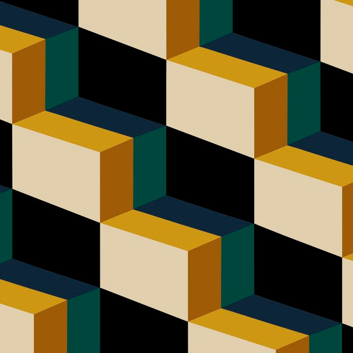 Cuboid Mid Century Abstract Shapes Pattern I Coffee Mug Gallery Image 2