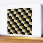 Cuboid Mid Century Abstract Shapes Pattern I Wall Mural Gallery Image 2