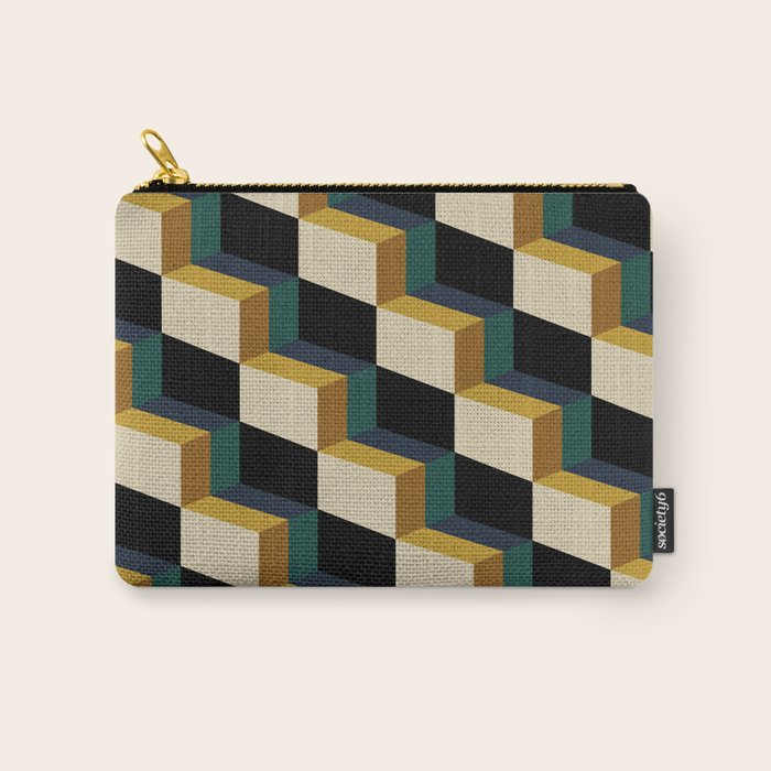 Cuboid Mid Century Abstract Shapes Pattern I Carry All Pouch Gallery Image 1
