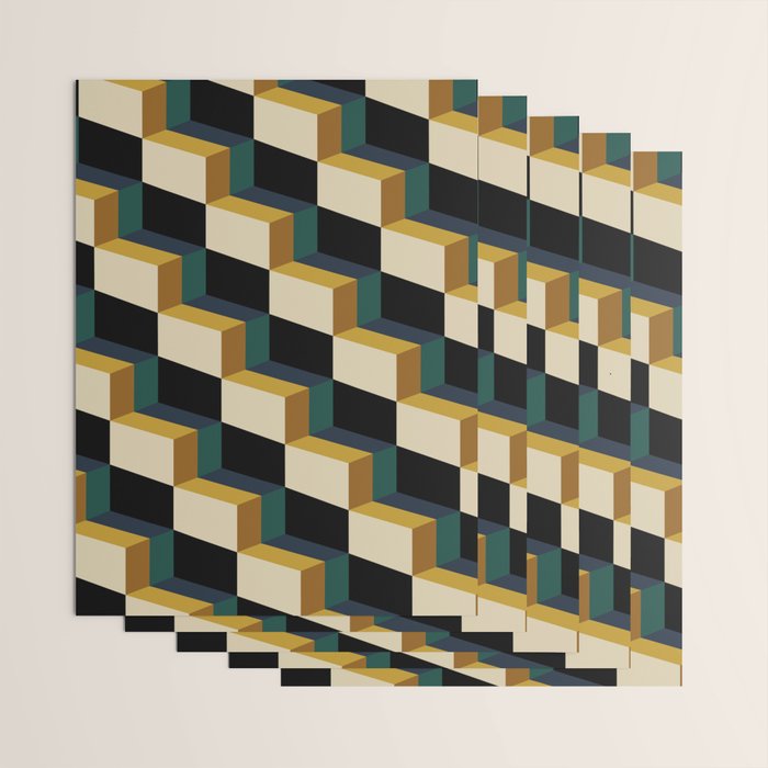 Cuboid Mid Century Abstract Shapes Pattern I Wrapping Paper Gallery Image 3