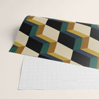 Cuboid Mid Century Abstract Shapes Pattern I Wrapping Paper Gallery Image 2