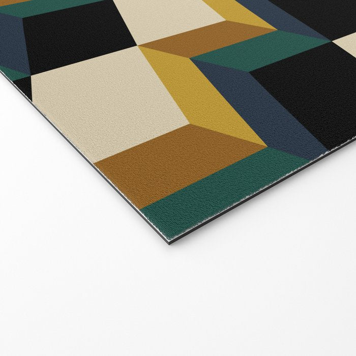 Cuboid Mid Century Abstract Shapes Pattern I Welcome Mat Gallery Image 2