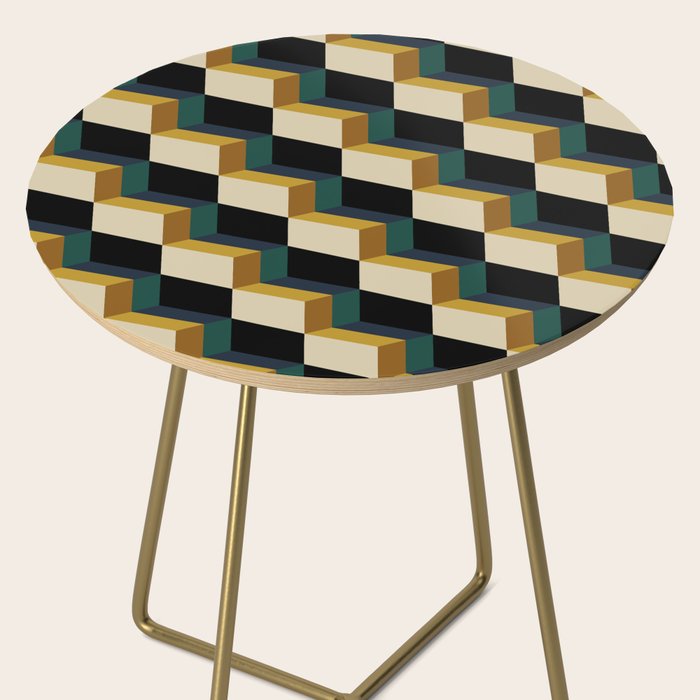 Cuboid Mid Century Abstract Shapes Pattern I Side Table Gallery Image 2