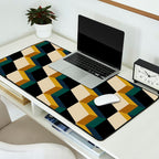Cuboid Mid Century Abstract Shapes Pattern I Desk Mat Gallery Image 2