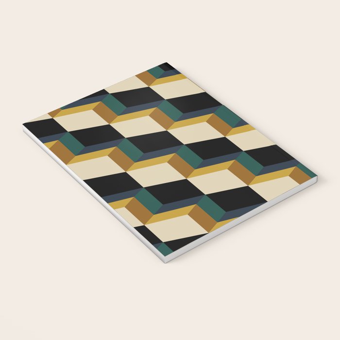 Cuboid Mid Century Abstract Shapes Pattern I Notebook Gallery Image 3
