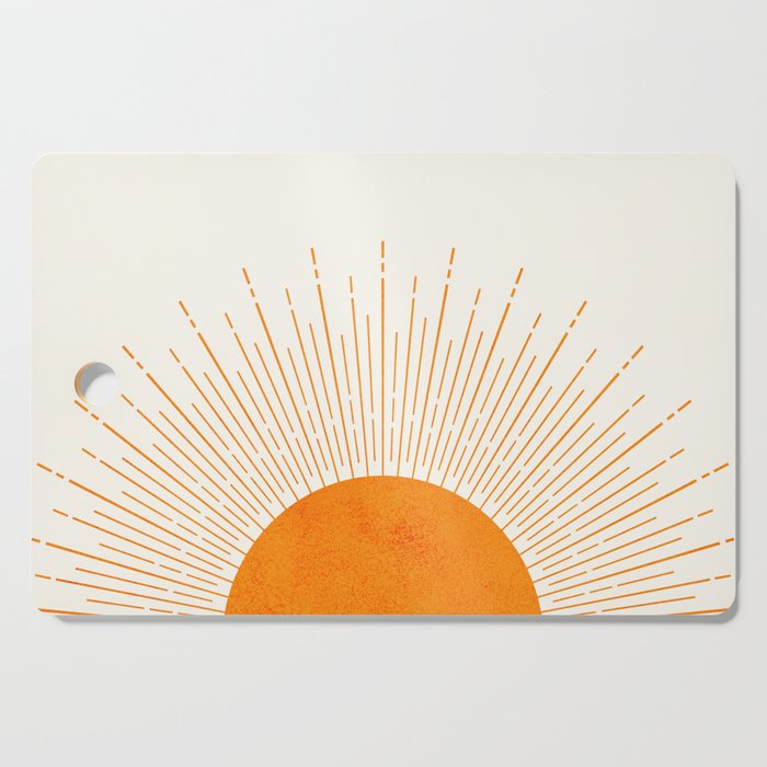 Orange Sunburst Boho Midcentury Cutting Board Gallery Image 1