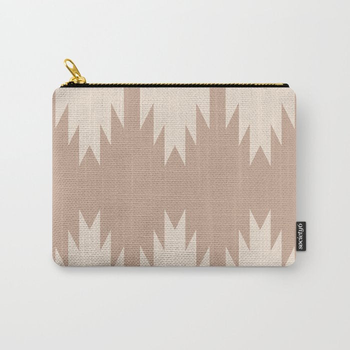 Geometric Southwestern Minimalism - Neutral Natural Beige Carry All Pouch Gallery Image 1