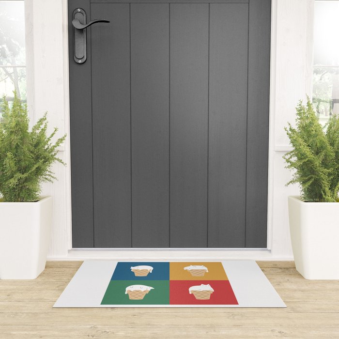 Cat Ice Cream 2x2 Welcome Mat Gallery Image 3