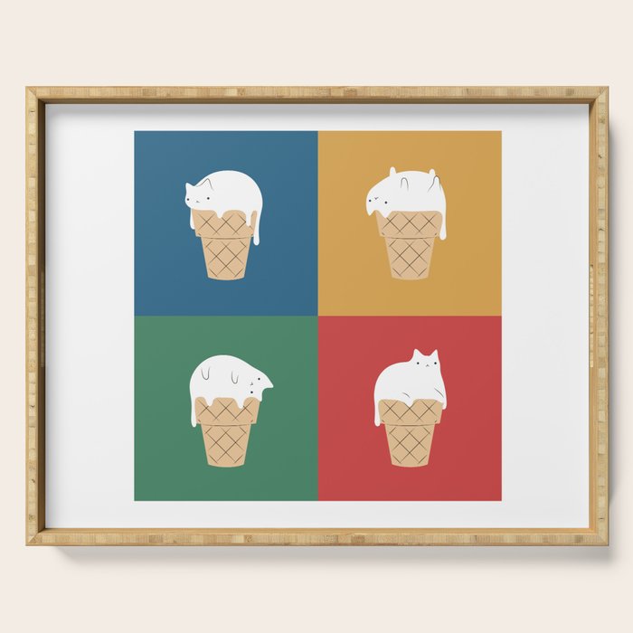 Cat Ice Cream 2x2 Serving Tray Gallery Image 1