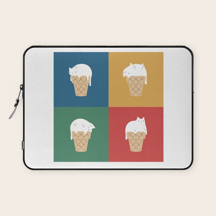 Cat Ice Cream 2x2 Laptop Sleeve Gallery Image 1