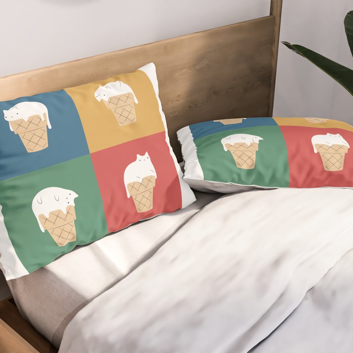 Cat Ice Cream 2x2 Pillow Sham Gallery Image 2