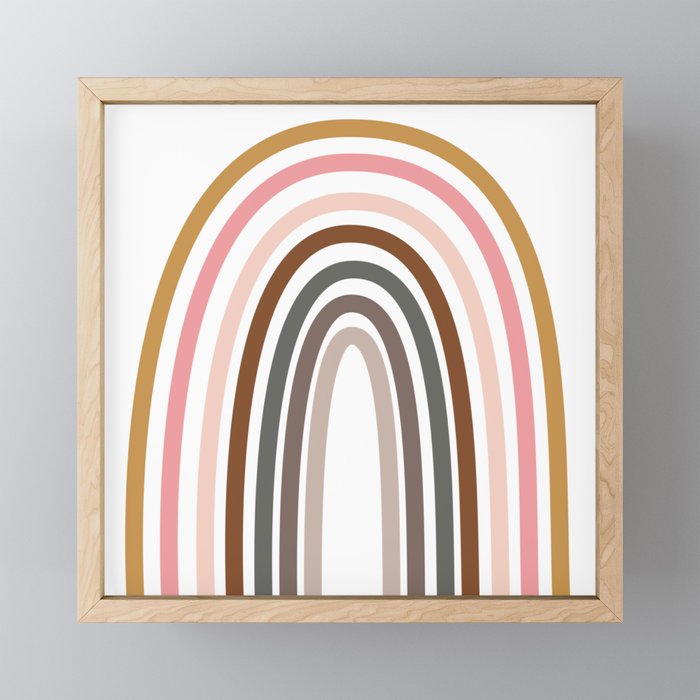 Whimsical Rainbow in Earthy Colors Mini Art Print Gallery Image 1