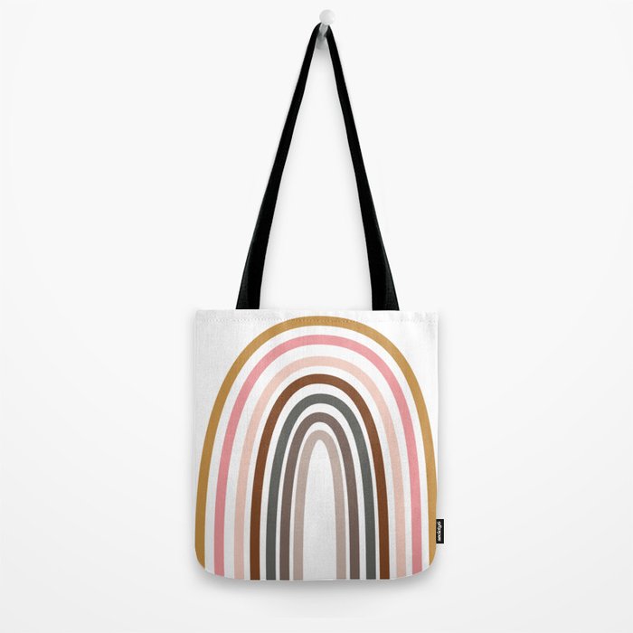 Whimsical Rainbow in Earthy Colors Tote Bag Gallery Image 2