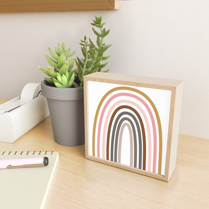 Whimsical Rainbow in Earthy Colors Mini Art Print Gallery Image 2