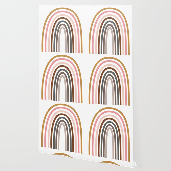 Whimsical Rainbow in Earthy Colors Wallpaper Gallery Image 2