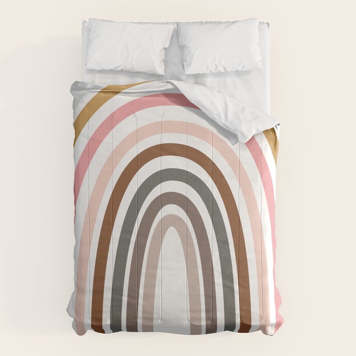 Whimsical Rainbow in Earthy Colors Comforter Gallery Image 1