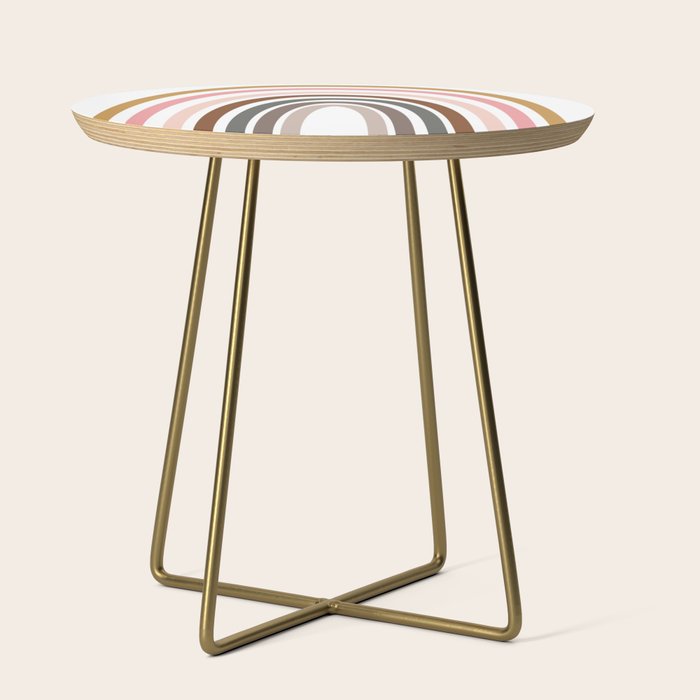 Whimsical Rainbow in Earthy Colors Side Table Gallery Image 1