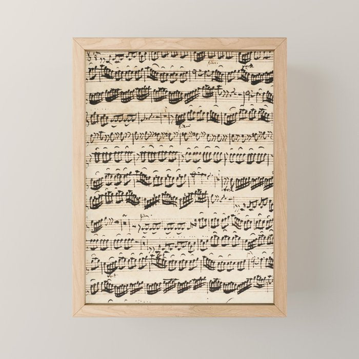 Johann Sebastian Bach (1685 - 1750) original music sheet Mini Art Print Gallery Image 1