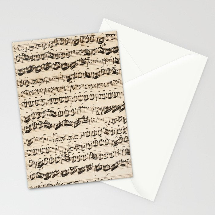 Johann Sebastian Bach (1685 - 1750) original music sheet Stationery Card Gallery Image 2