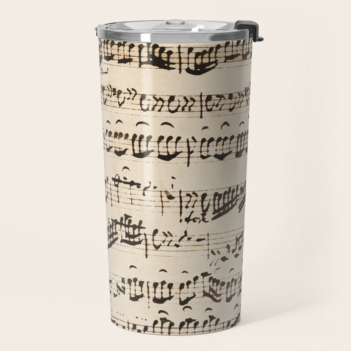 Johann Sebastian Bach (1685 - 1750) original music sheet Travel Mug Gallery Image 2