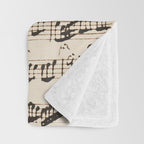 Johann Sebastian Bach (1685 - 1750) original music sheet Throw Blanket Gallery Image 3