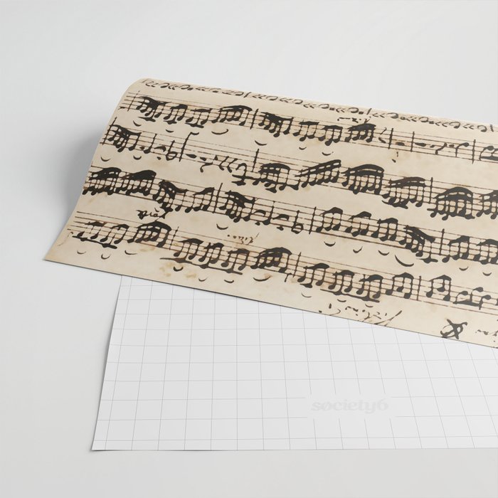 Johann Sebastian Bach (1685 - 1750) original music sheet Wrapping Paper Gallery Image 2