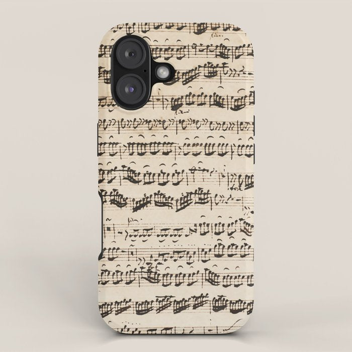 Johann Sebastian Bach (1685 - 1750) original music sheet iPhone Case Gallery Image 1