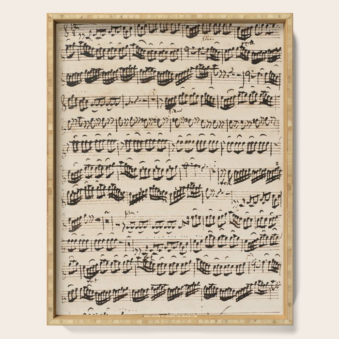 Johann Sebastian Bach (1685 - 1750) original music sheet Serving Tray Gallery Image 1