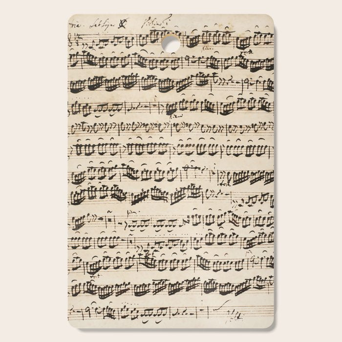 Johann Sebastian Bach (1685 - 1750) original music sheet Cutting Board Gallery Image 1