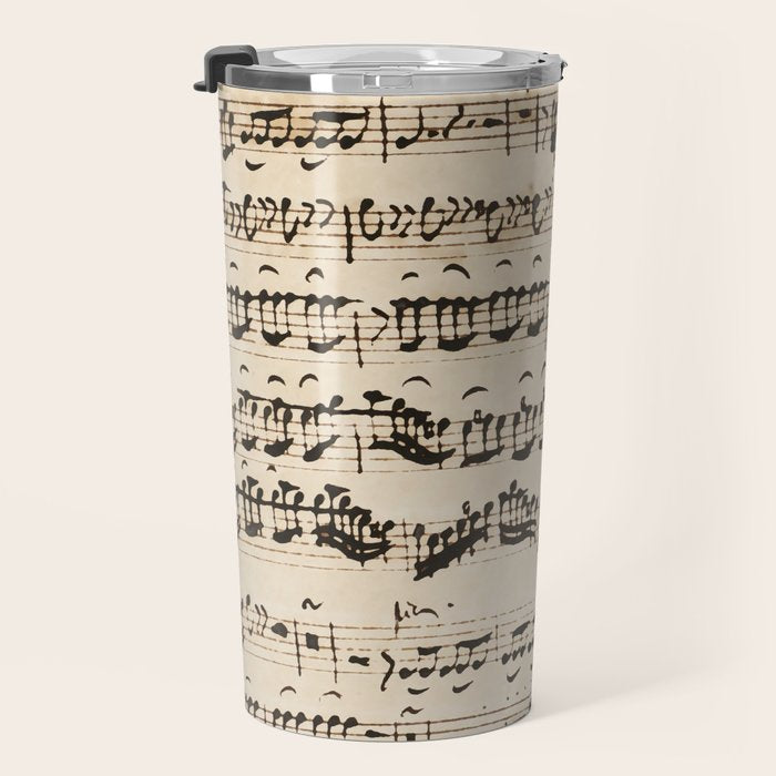 Johann Sebastian Bach (1685 - 1750) original music sheet Travel Mug Gallery Image 3