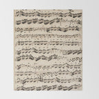 Johann Sebastian Bach (1685 - 1750) original music sheet Throw Blanket Gallery Image 2