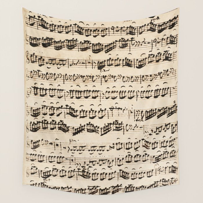 Johann Sebastian Bach (1685 - 1750) original music sheet Wall Tapestry Gallery Image 1