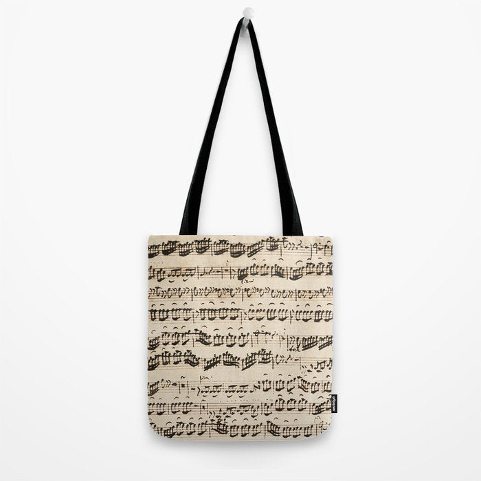 Johann Sebastian Bach (1685 - 1750) original music sheet Tote Bag Gallery Image 2