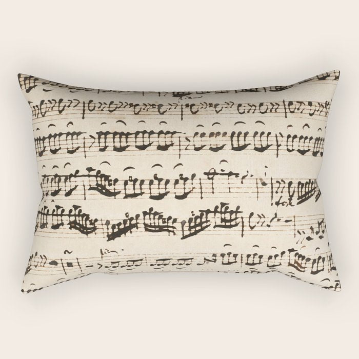 Johann Sebastian Bach (1685 - 1750) original music sheet Rectangular Pillow Gallery Image 2