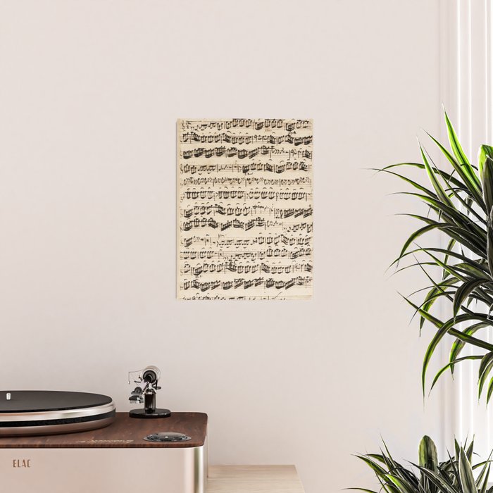 Johann Sebastian Bach (1685 - 1750) original music sheet Poster Gallery Image 2