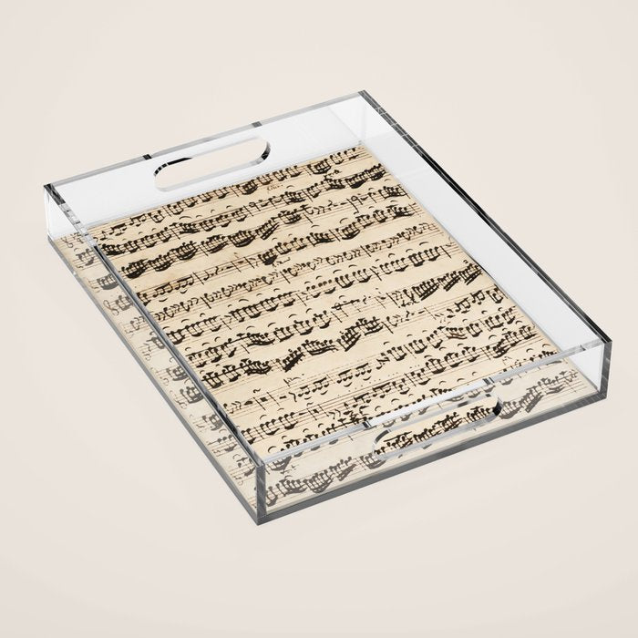 Johann Sebastian Bach (1685 - 1750) original music sheet Acrylic Tray Gallery Image 1