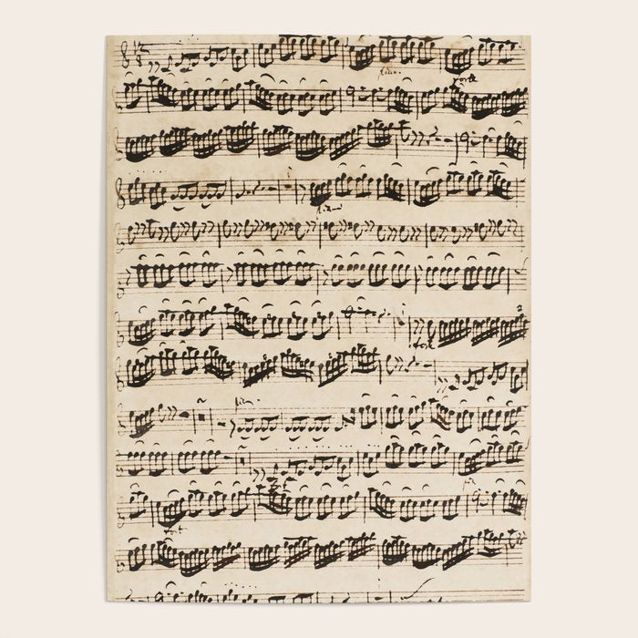 Johann Sebastian Bach (1685 - 1750) original music sheet Poster Gallery Image 4