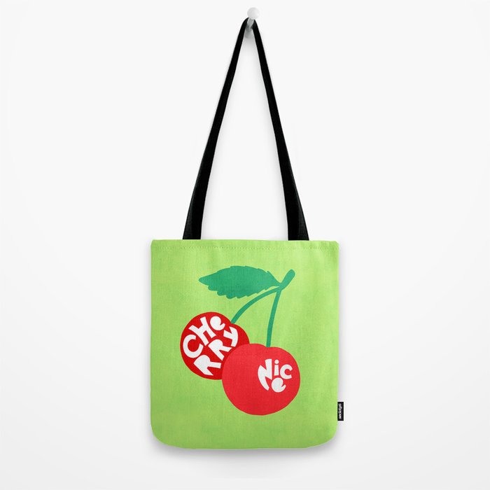 Big fruit Cherry duo with fun pun 'Cherry Nice'  Tote Bag Gallery Image 2