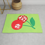 Big fruit Cherry duo with fun pun 'Cherry Nice'  Rug Gallery Image 1