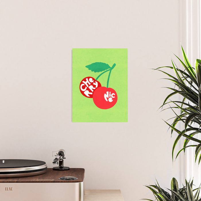 Big fruit Cherry duo with fun pun 'Cherry Nice'  Poster Gallery Image 2