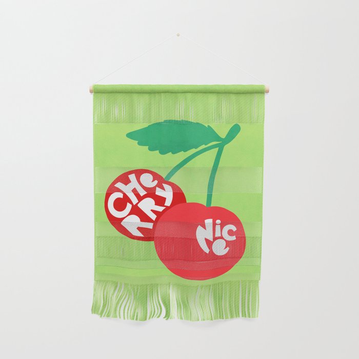 Big fruit Cherry duo with fun pun 'Cherry Nice'  Wall Hanging Gallery Image 1